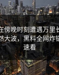 主持人在傍晚时刻遭遇万里长征小说掀起轩然大波，黑料全网炸锅，详情速看