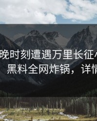 大V在傍晚时刻遭遇万里长征小说热血沸腾，黑料全网炸锅，详情围观