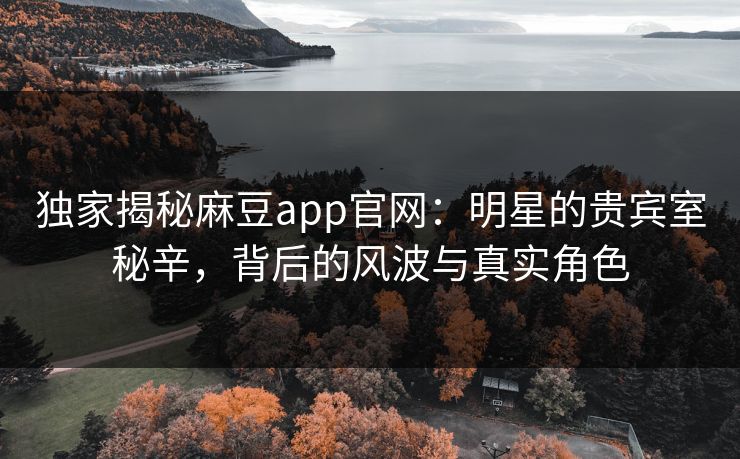 独家揭秘麻豆app官网：明星的贵宾室秘辛，背后的风波与真实角色