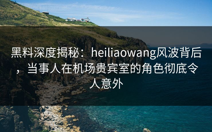 黑料深度揭秘：heiliaowang风波背后，当事人在机场贵宾室的角色彻底令人意外